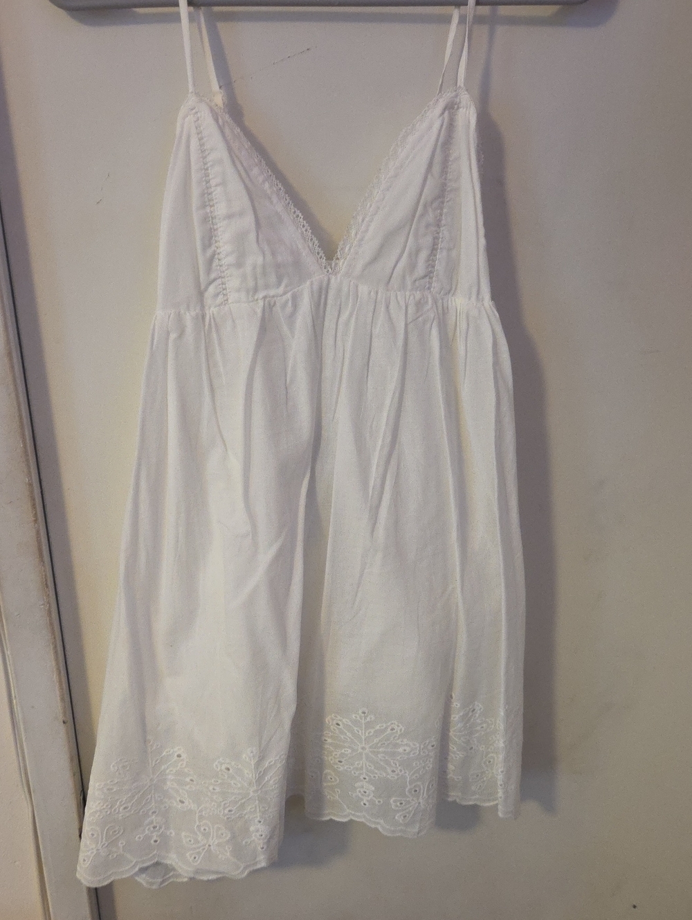 Fashion Nova White Lace-Trim Mini Dress